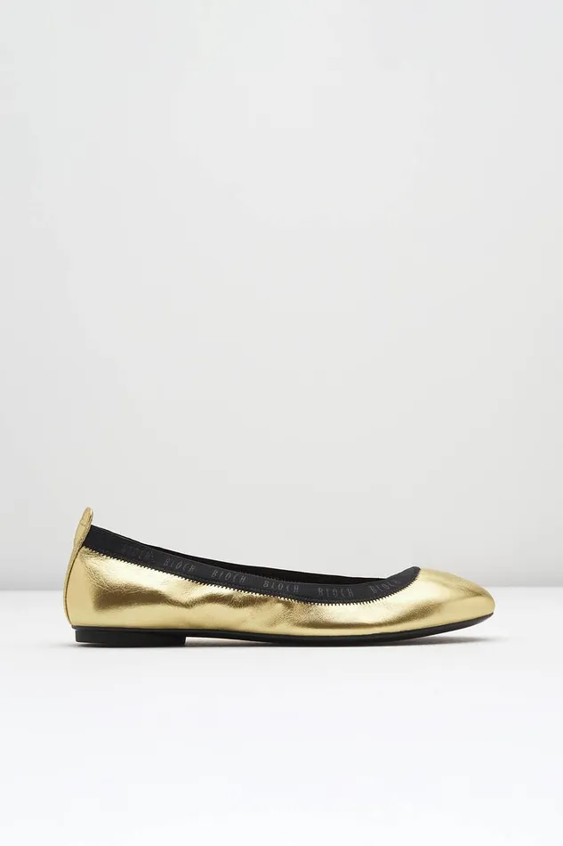 Ballet Flats Bloch Adult Ladies Carina Ballet Flats Oro Leather