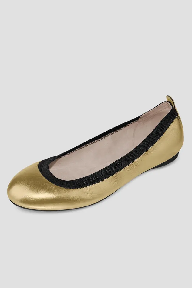 Ballet Flats Bloch Adult Ladies Carina Ballet Flats Oro Leather