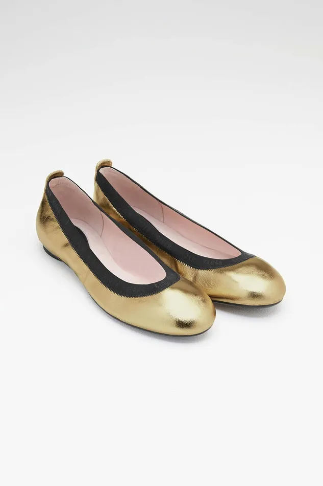 Ballet Flats Bloch Adult Ladies Carina Ballet Flats Oro Leather