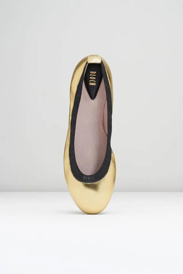 Ballet Flats Bloch Adult Ladies Carina Ballet Flats Oro Leather