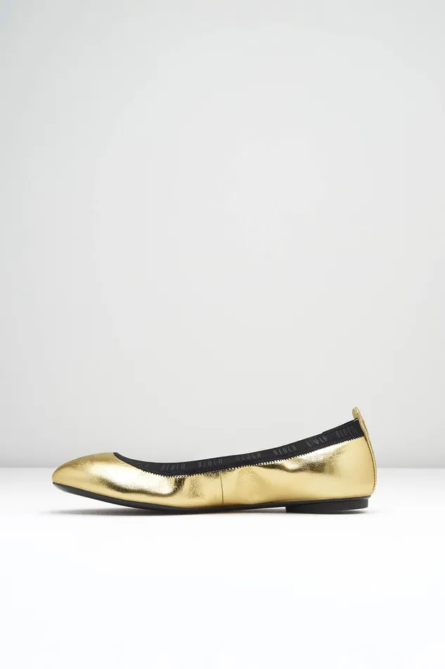 Ballet Flats Bloch Adult Ladies Carina Ballet Flats Oro Leather