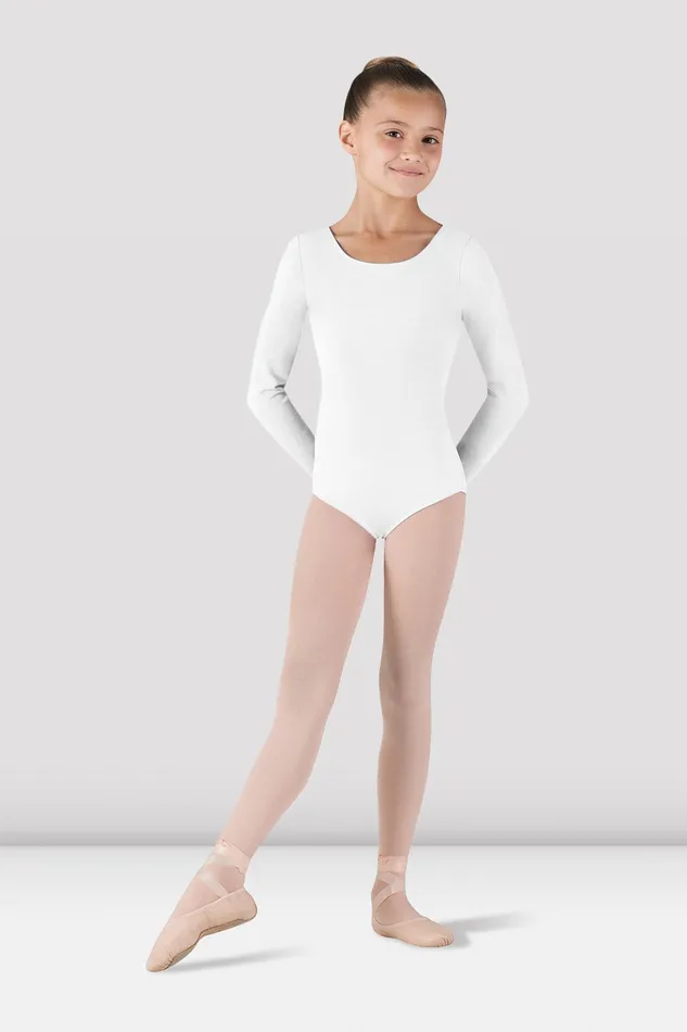 Basics Bloch Children Girls Basic Long Sleeve Leotard White