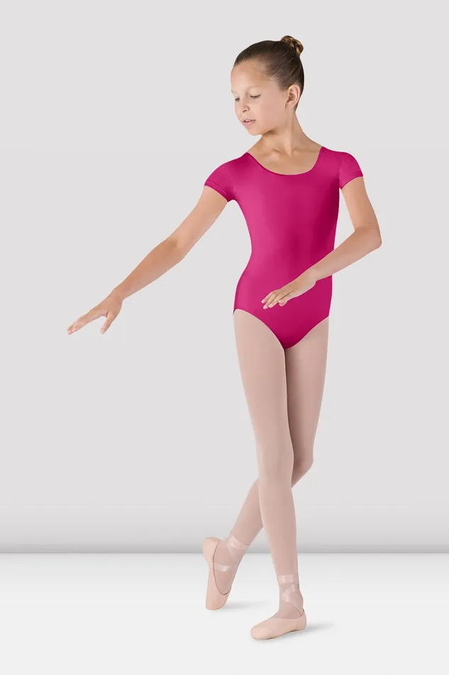 Basics Children Girls Dujour Cap Sleeve Leotard Berry Bloch