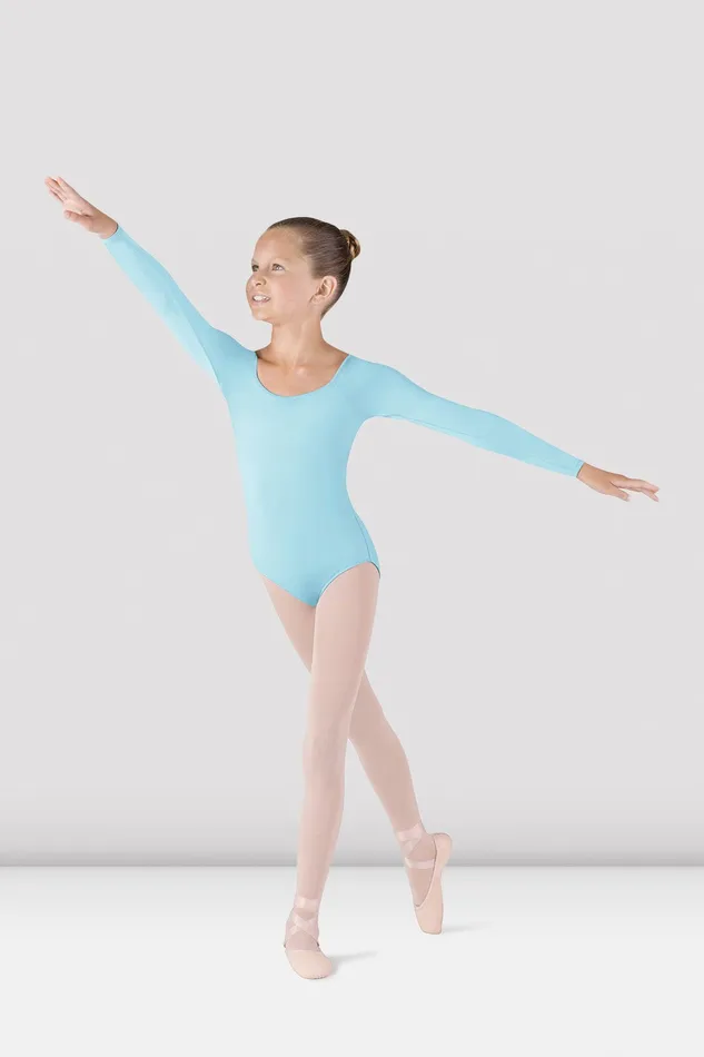 Basics Girls Meglio Long Sleeve Leotard Pastel Blue 8211 Bloch Children
