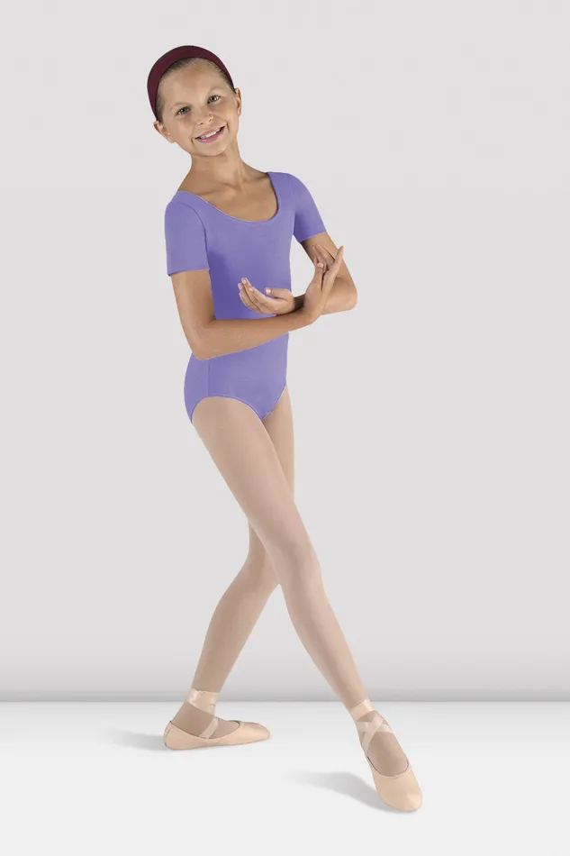Basics Girls Short Sleeve Round Neck Leotard Lavender Bloch Children