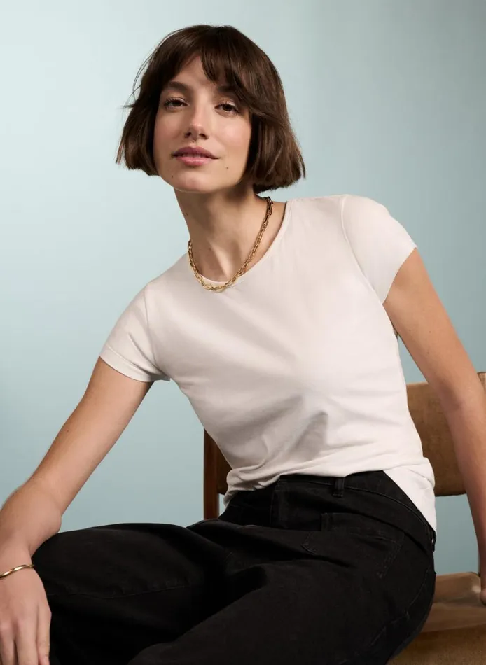 Baukjen Baukjen Essentials Organic Cotton Slim Tee Pure White Clothing