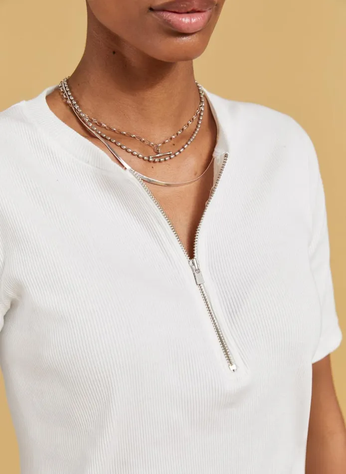 Baukjen Baukjen Essentials Organic Cotton Zip Top Pure White Clothing
