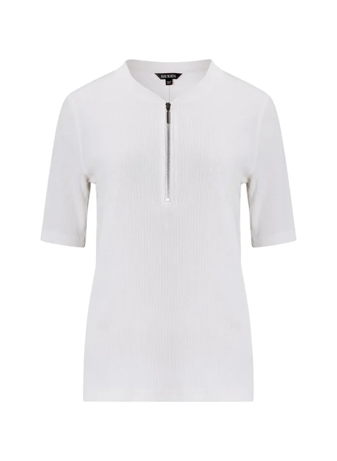 Baukjen Baukjen Essentials Organic Cotton Zip Top Pure White Clothing
