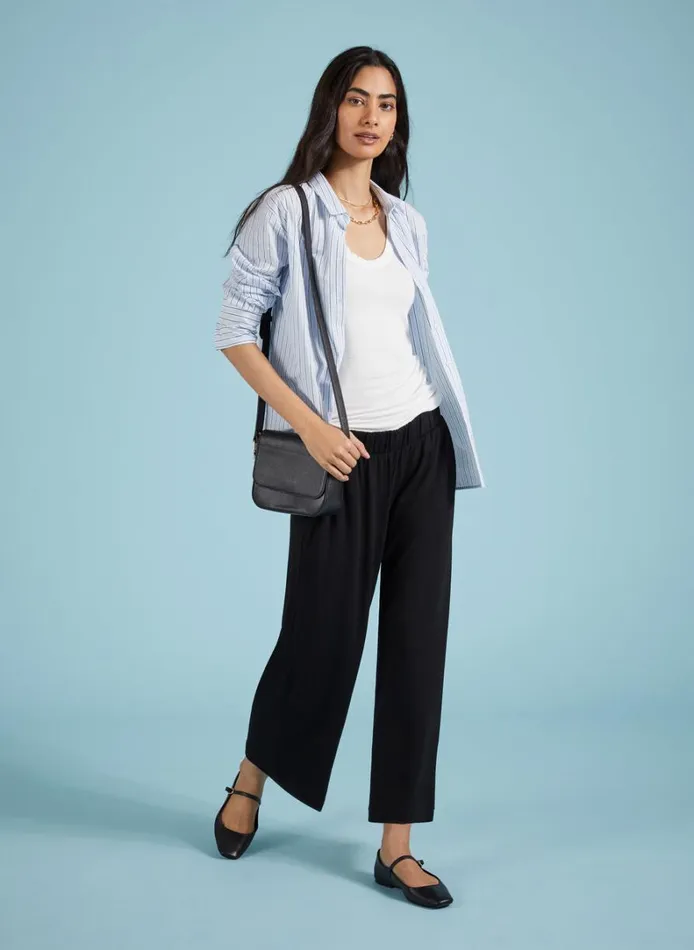 Baukjen Cropped Palazzo Trousers Caviar Black Clothing