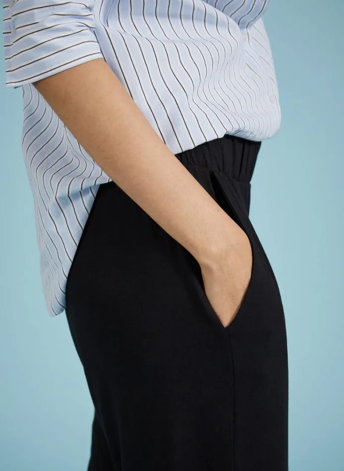 Baukjen Cropped Palazzo Trousers Caviar Black Clothing