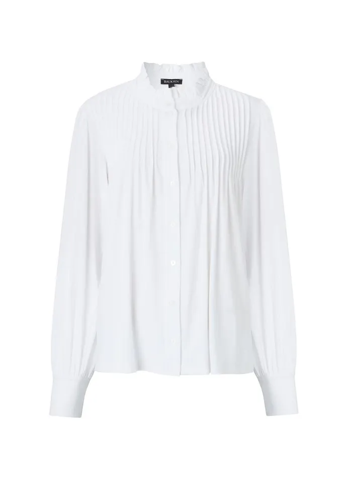 Baukjen ImkenLong Sleeve Blouse Pure White Clothing
