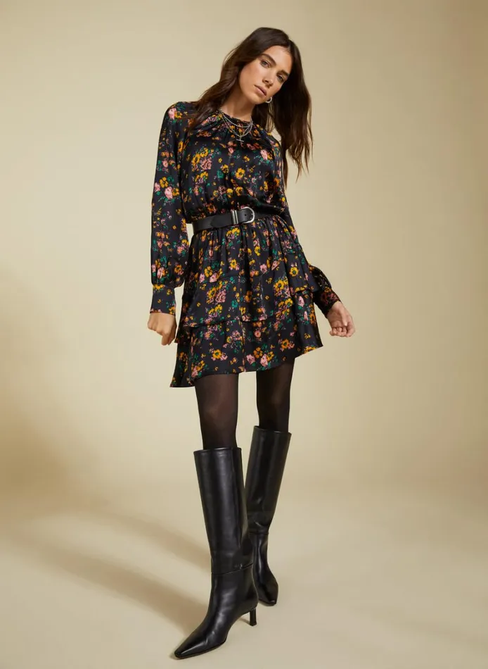 Baukjen IsoldePrinted Mini Dress Black Vintage Floral Clothing