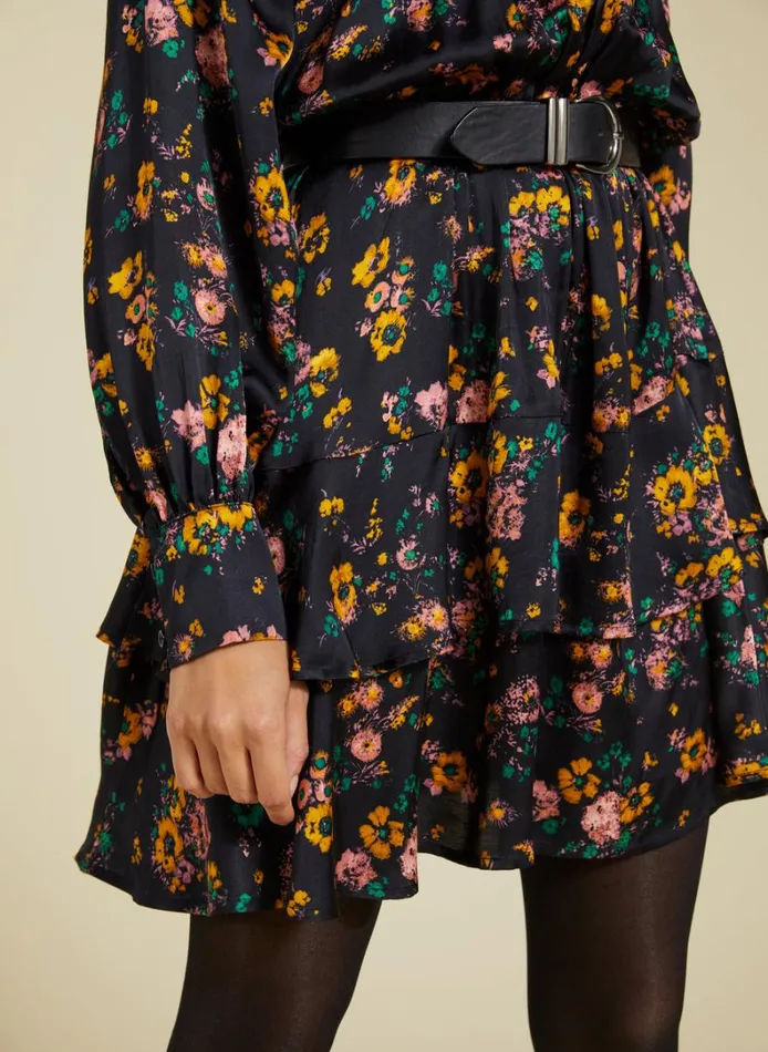 Baukjen IsoldePrinted Mini Dress Black Vintage Floral Clothing