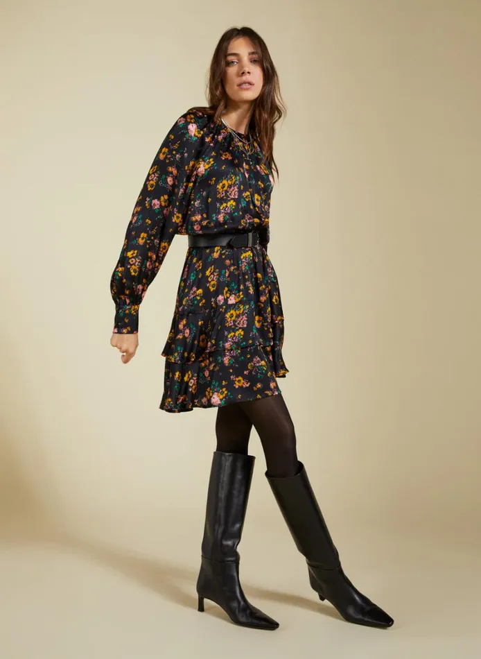 Baukjen IsoldePrinted Mini Dress Black Vintage Floral Clothing