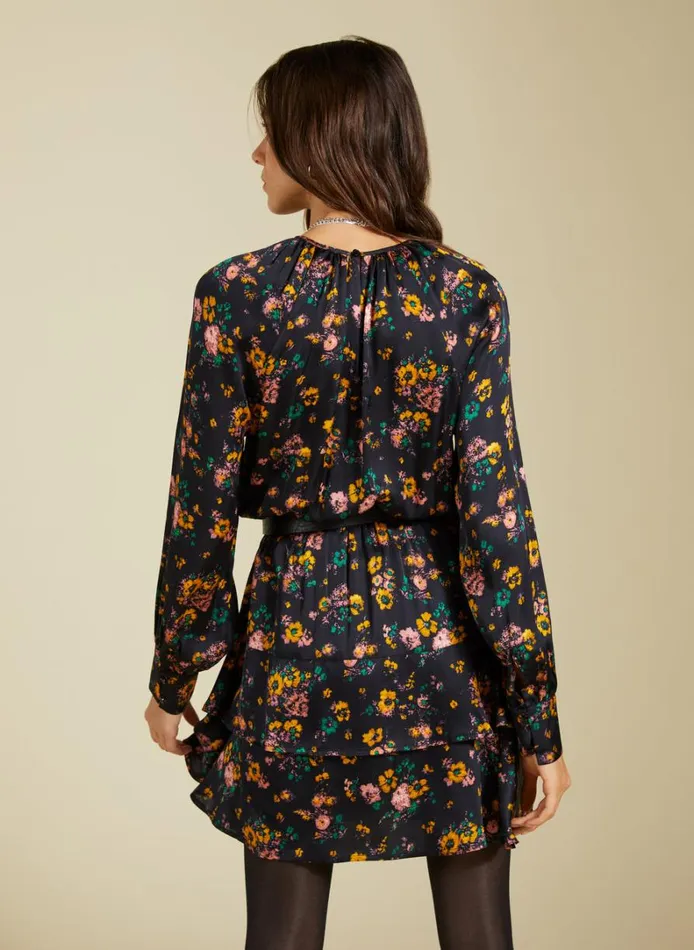 Baukjen IsoldePrinted Mini Dress Black Vintage Floral Clothing
