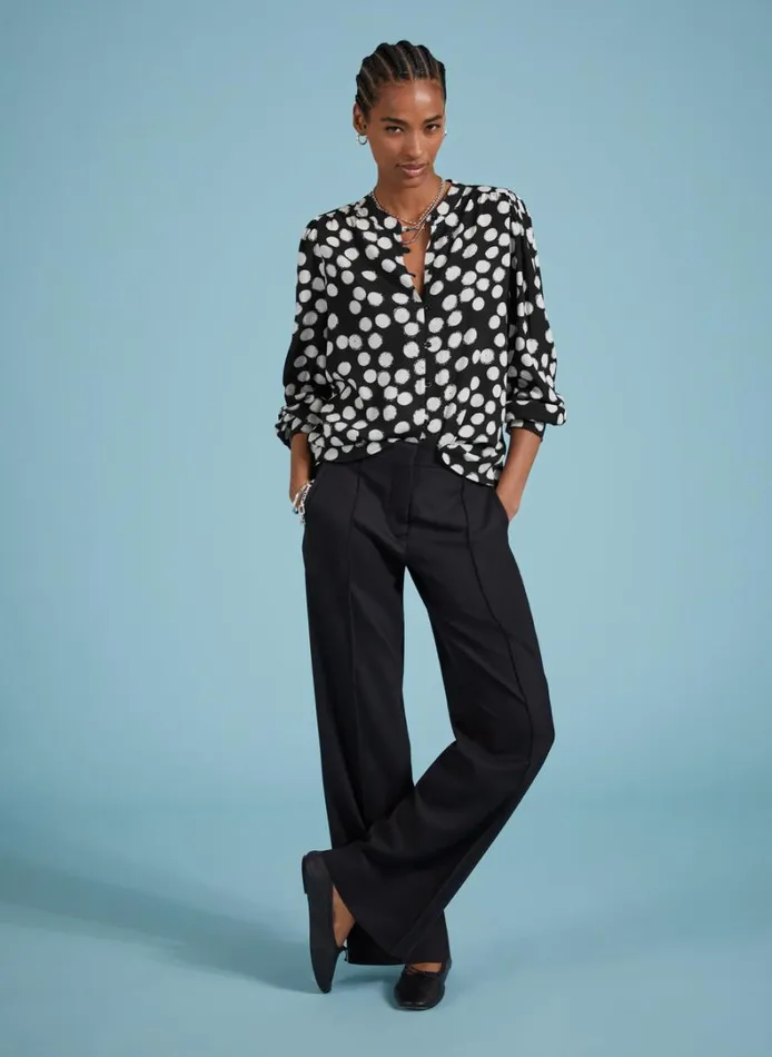 Baukjen Jaqueline Printed Blouse Black Painted Polka Clothing