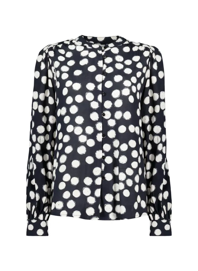 Baukjen Jaqueline Printed Blouse Black Painted Polka Clothing