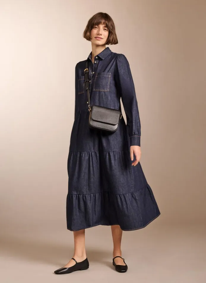 Baukjen Mel Organic Cotton Dress Dark Denim Clothing