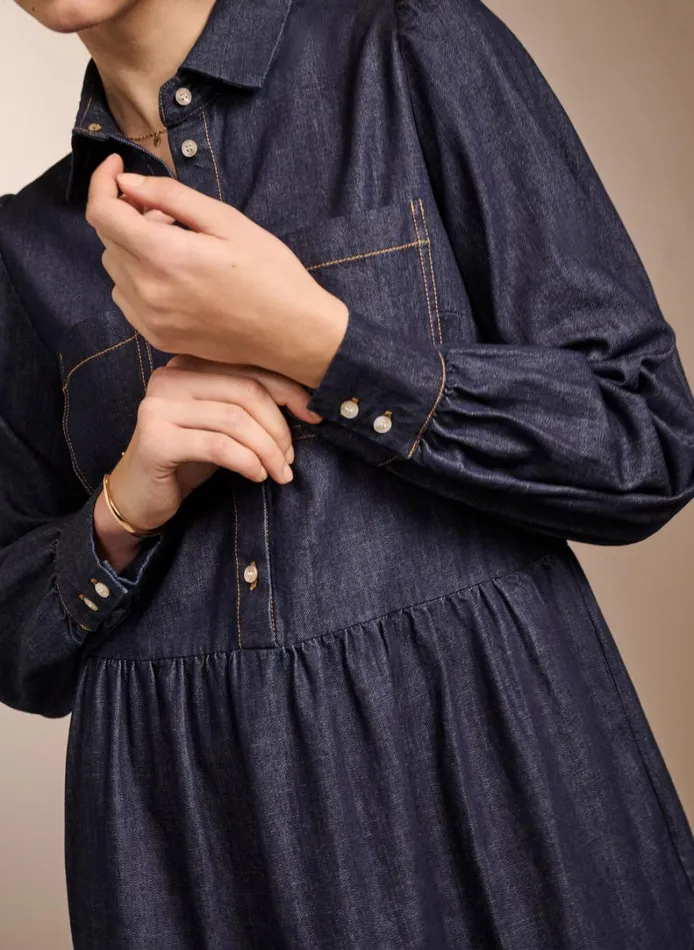 Baukjen Mel Organic Cotton Dress Dark Denim Clothing