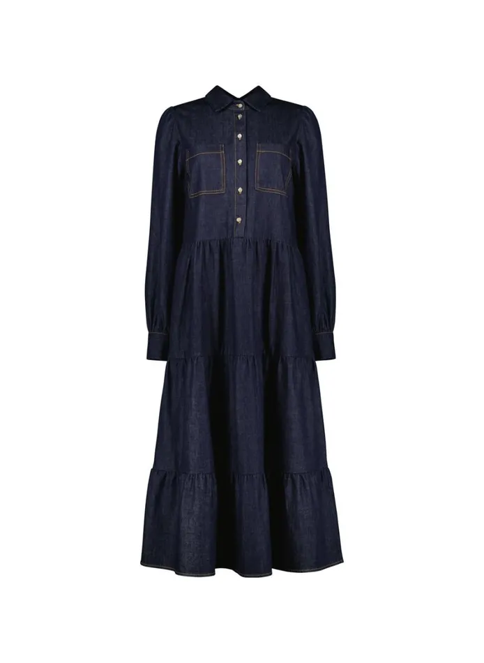 Baukjen Mel Organic Cotton Dress Dark Denim Clothing