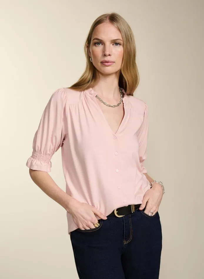 Baukjen Noa Short Sleeve Blouse Powder Pink Clothing
