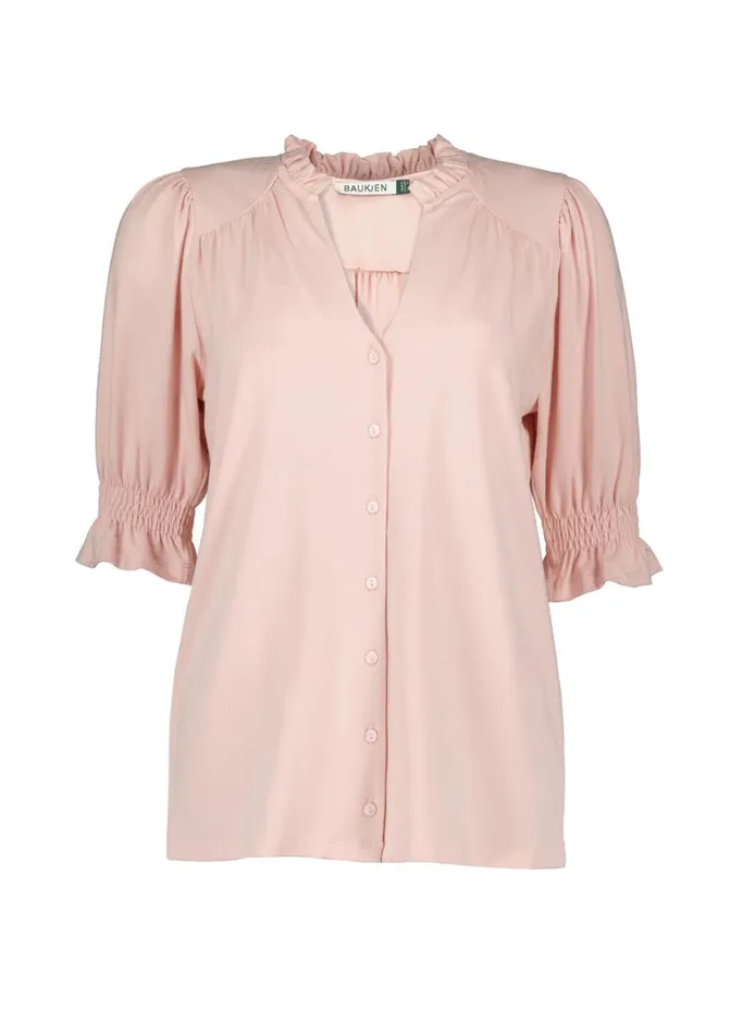Baukjen Noa Short Sleeve Blouse Powder Pink Clothing