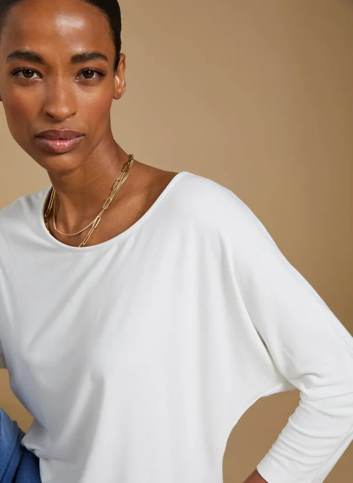 Baukjen Spenser Relaxed Boat Neck Top Pure White Clothing