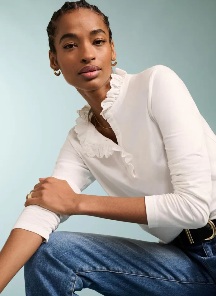 Baukjen Tricia Organic Cotton Top Pure White Clothing