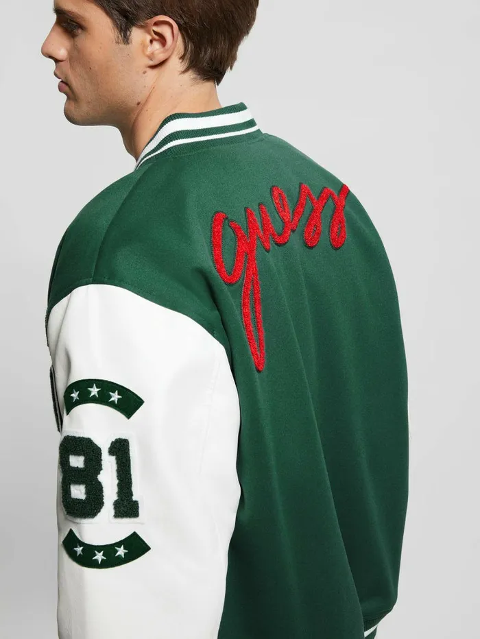 Bear Varsity Jacket Dark Jade Jackets and Coats GUESS Men Bear Varsity Jacket Dark Jade Jackets and Coats GUESS Men