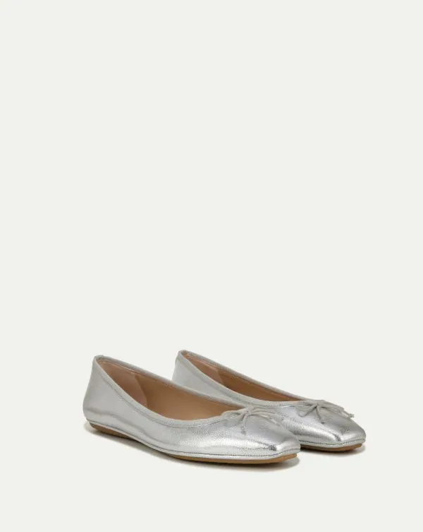 Beatrix Metallic Ballet Flat Silver Women Veronica Beard Shoes Beatrix Metallic Ballet Flat Silver Women Veronica Beard Shoes
