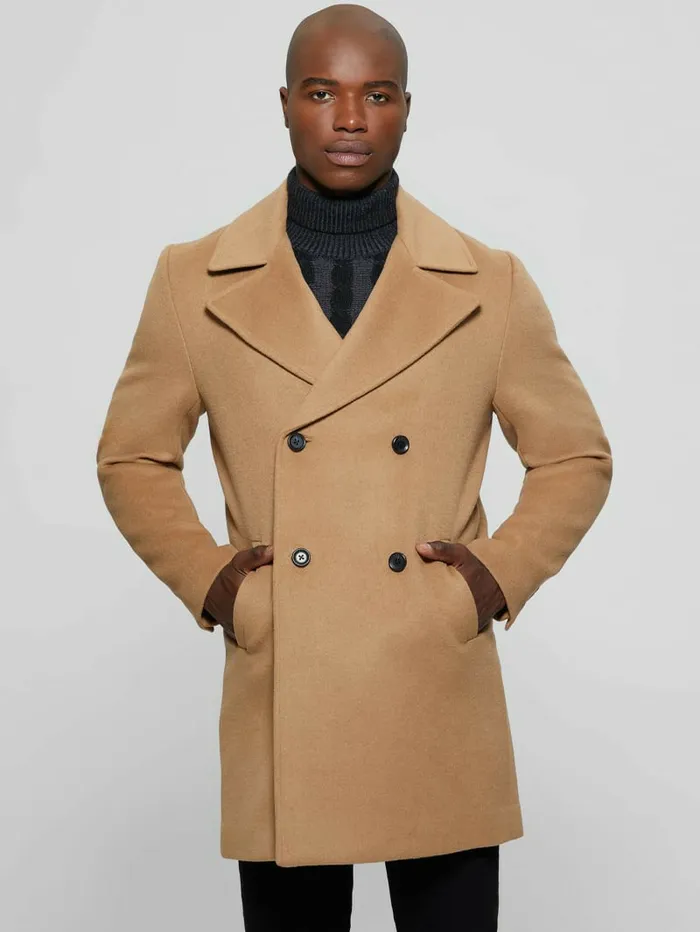 Bel Air Melton WoolBlend Peacoat Desert Storm Men Jackets and Coats GUESS