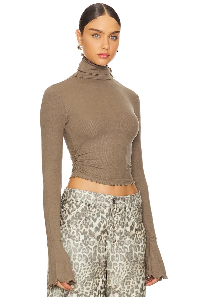 Belen Top Dark Taupe Women Lovers and Friends Tops Belen Top Dark Taupe Women Lovers and Friends Tops