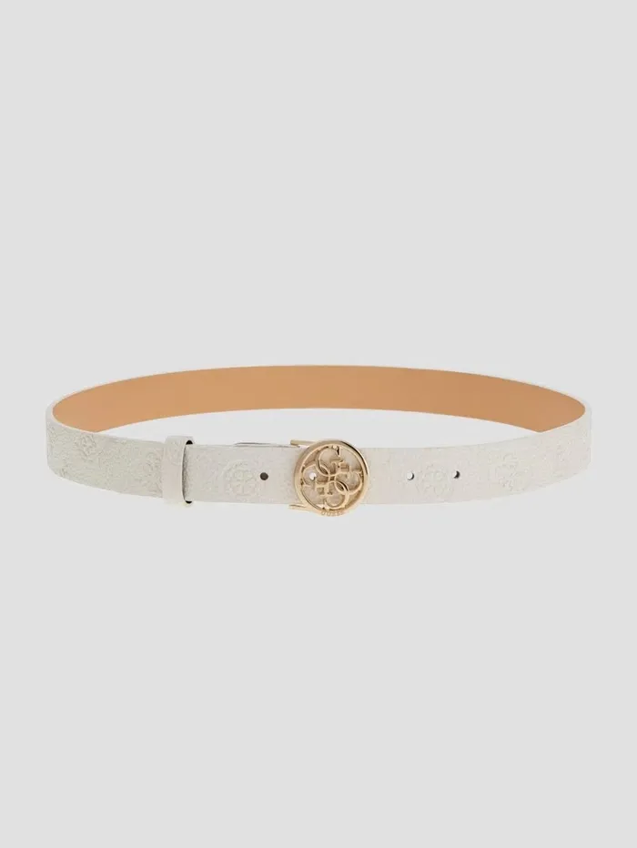 Belts Women Peony FauxLeather Belt White GUESS