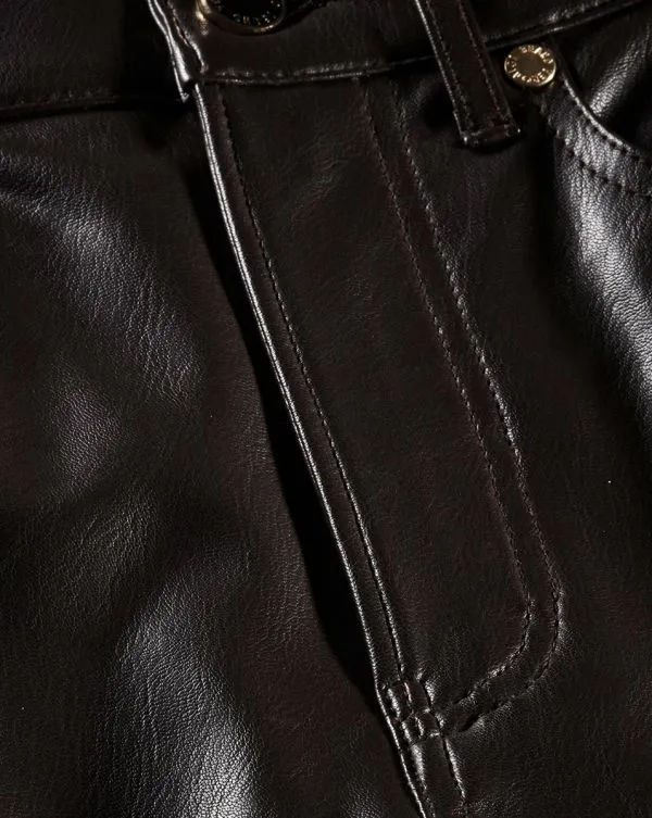 Beverly Vegan Leather SkinnyFlare Pant Dark Chocolate Women Veronica Beard Jeans