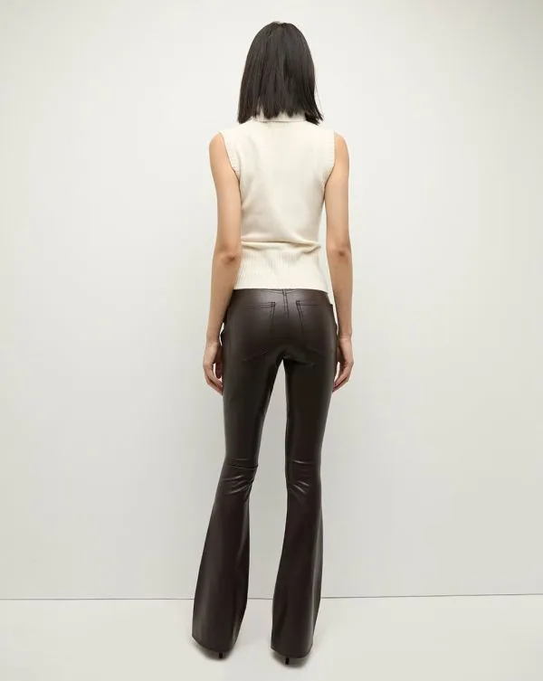 Beverly Vegan Leather SkinnyFlare Pant Dark Chocolate Women Veronica Beard Jeans
