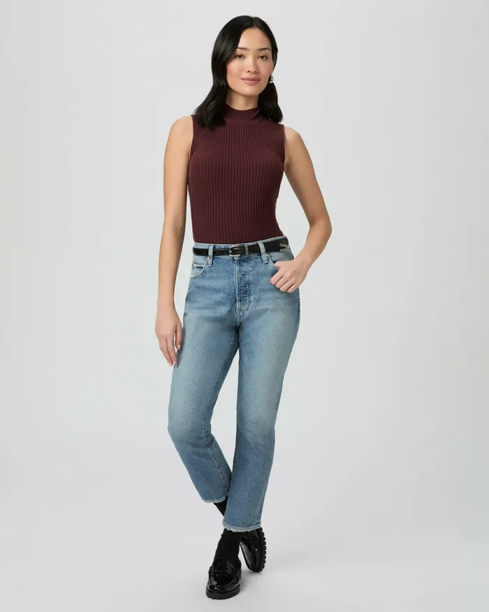 Billy Crop Straight Jean 8211 Cats Meow Distressed Denim PAIGE Women