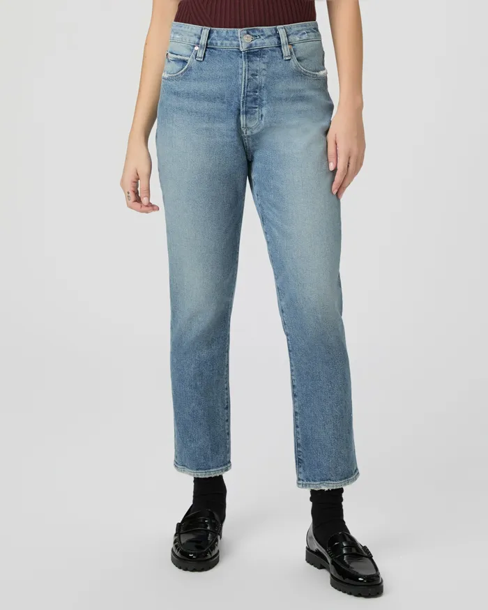 Billy Crop Straight Jean 8211 Cats Meow Distressed Denim PAIGE Women Billy Crop Straight Jean 8211 Cats Meow Distressed Denim PAIGE Women