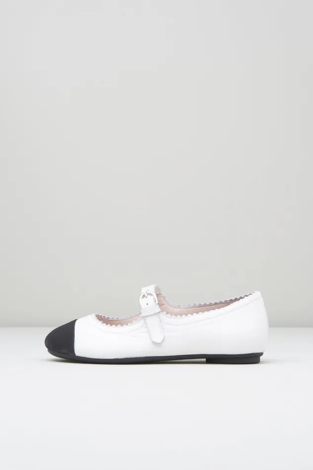 Bloch Ballet Flats Children Girls Cassiopeia Ballet Flats White Black Leather