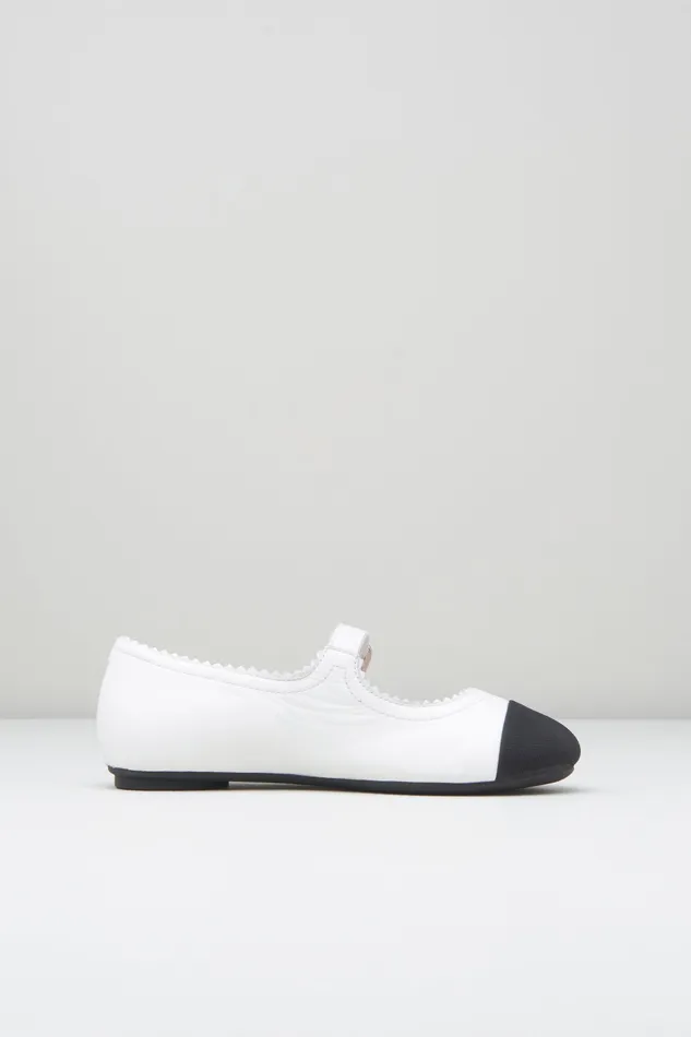 Bloch Ballet Flats Children Girls Cassiopeia Ballet Flats White Black Leather