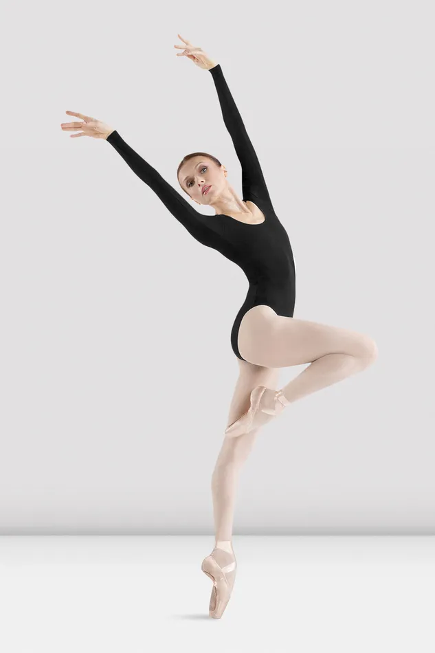 Bloch Basics Adult Ladies Premier Long Sleeve Tall Leotard Black