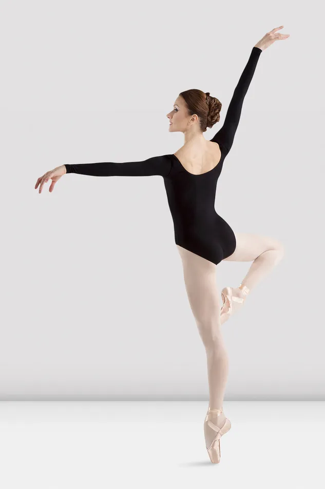 Bloch Basics Adult Ladies Premier Long Sleeve Tall Leotard Black