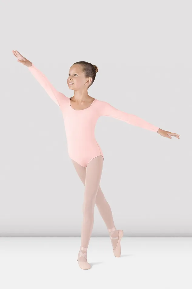 Bloch Girls Meglio Long Sleeve Leotard Light Pink Children Basics