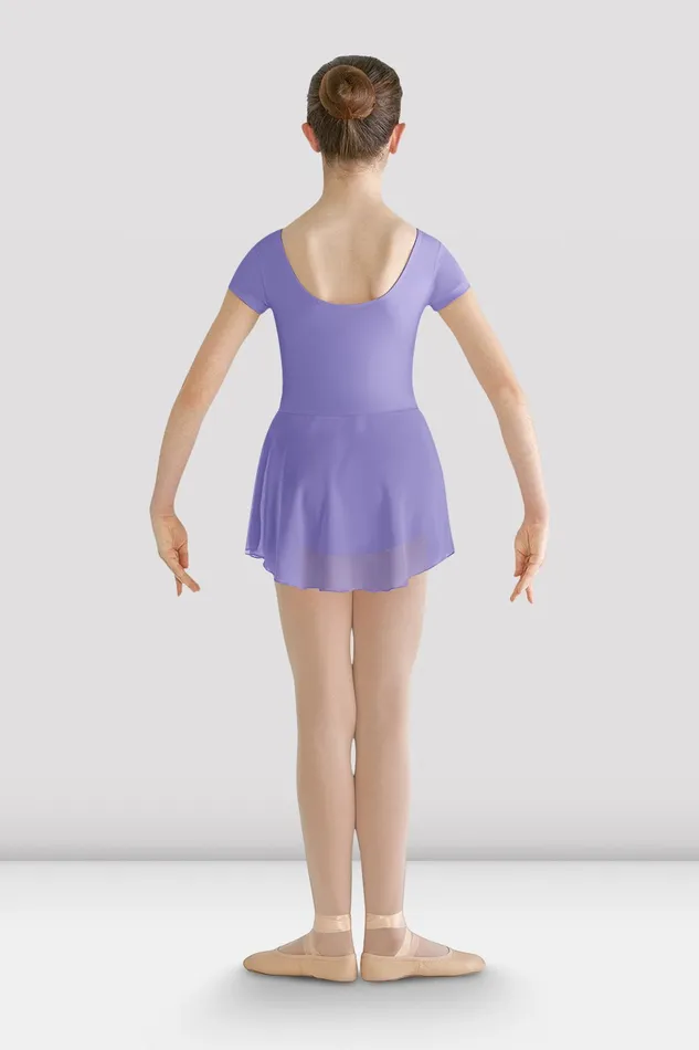 Bloch Girls Prisha Short Sleeve Skirted Leotard Lavender Children Dresses