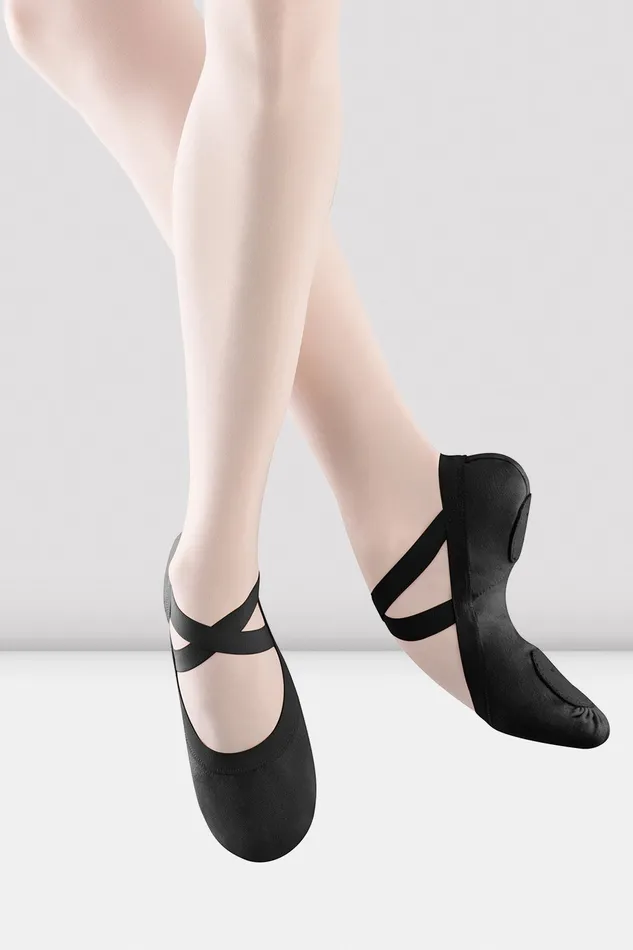 Bloch Ladies Pro Elastic Canvas Ballet Shoes Black Canvas Adult Ballet
