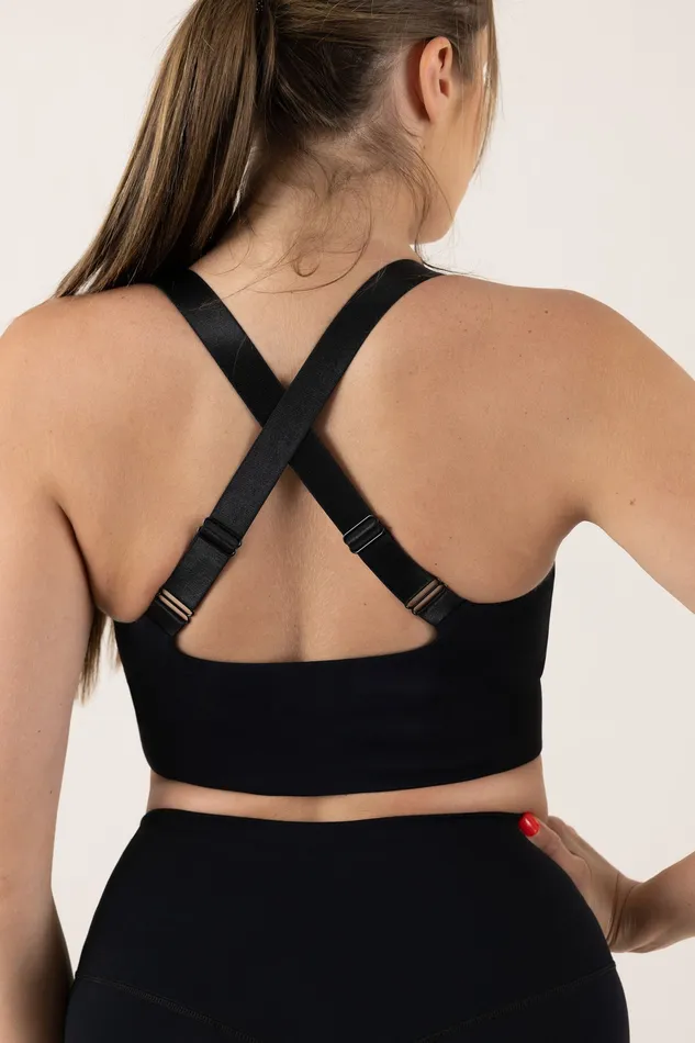 Bloch Revive Zip Crop Graphite Tops Bloch Adult