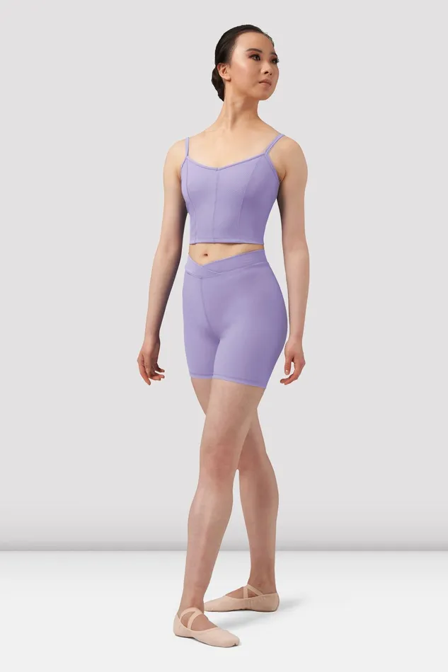 Bloch Separates Adult Ladies Mirella Chevron V Front Shorts Mauve