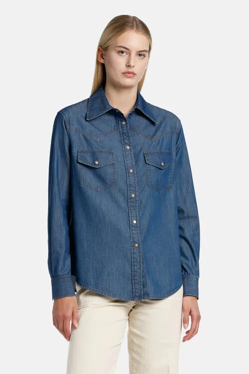 Blouses and Shirts Women Buenos Buenos Blue Luisa Spagnoli
