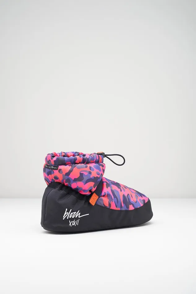 Booties Adult Bloch Adult Camo Print Ankle Warm Up Booties Pink Camo Print