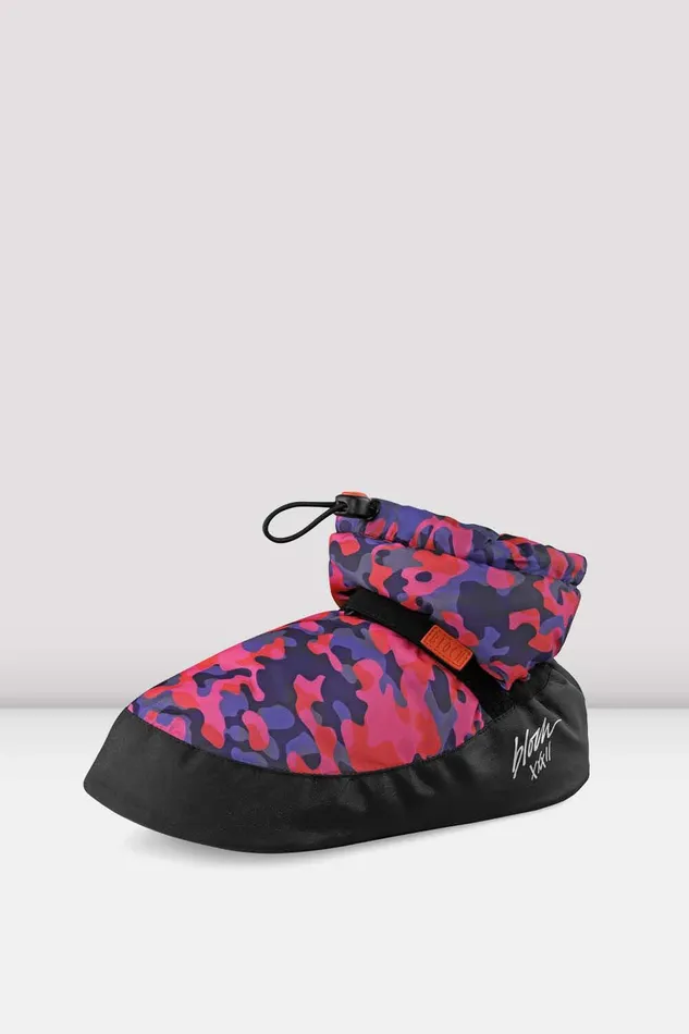 Booties Adult Bloch Adult Camo Print Ankle Warm Up Booties Pink Camo Print