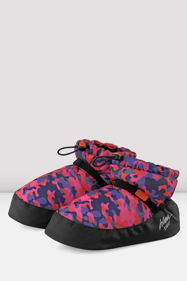 Booties Adult Bloch Adult Camo Print Ankle Warm Up Booties Pink Camo Print